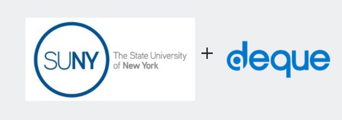 SUNY Logo plus Deque University Logo