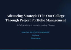 Advancing Strategic IT in Our College Through Project Portfolio Management