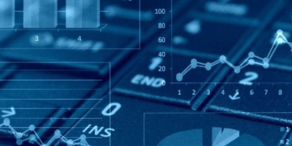 graphs overlaying a computer keyboard