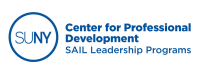 SUNY logo with text "Center for Professional Development, SAIL Leadership Programs" in blue. Simple and professional design.
